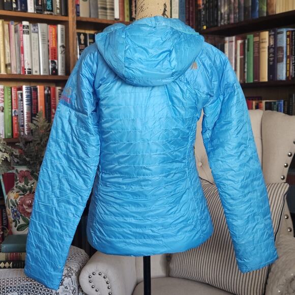 The North Face Puffer Hooded Jacket M Summit Series 800 Turquoise Granola EUC - Picture 5 of 11